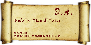 Deák Atanázia névjegykártya